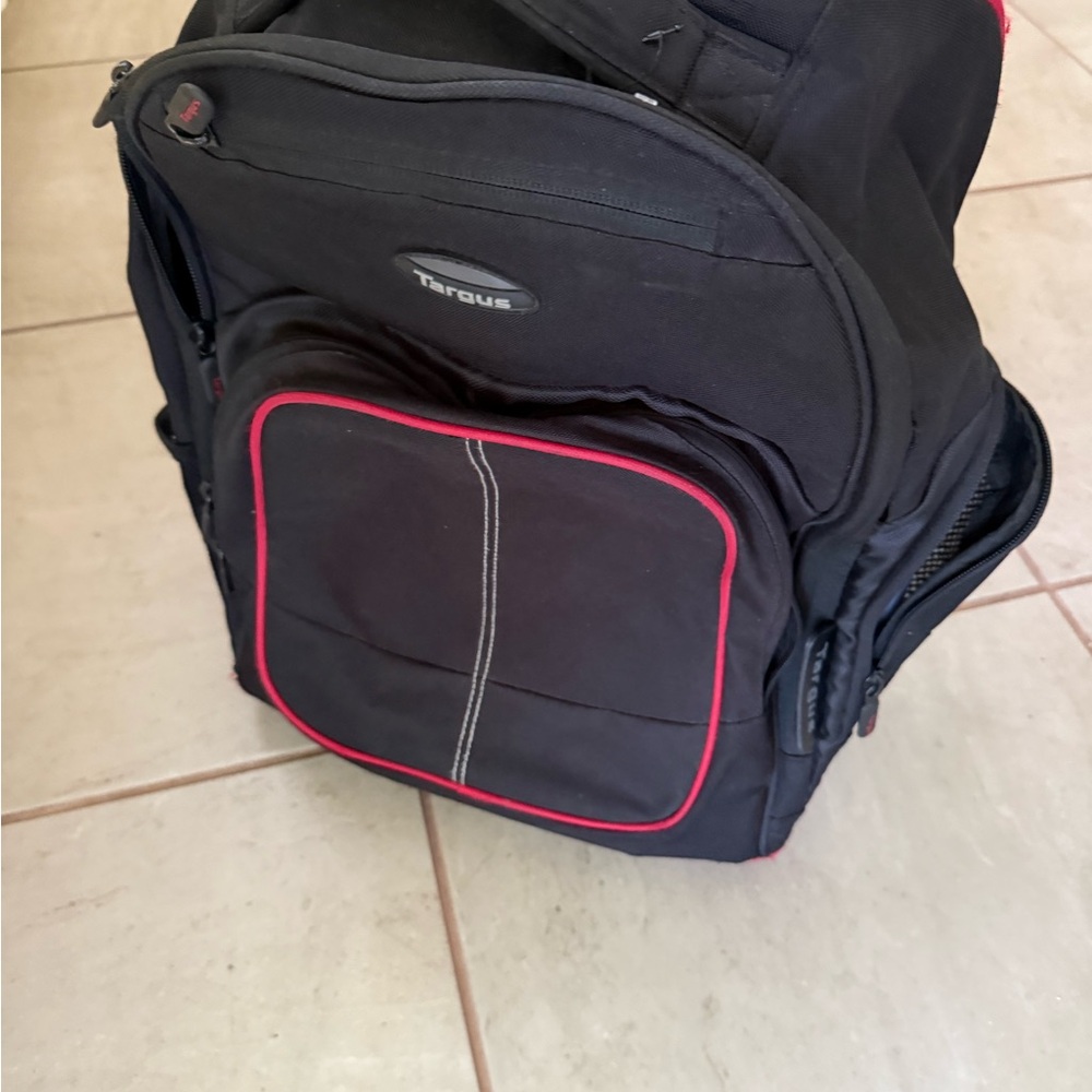 Targus Black Backpack with Red Trim